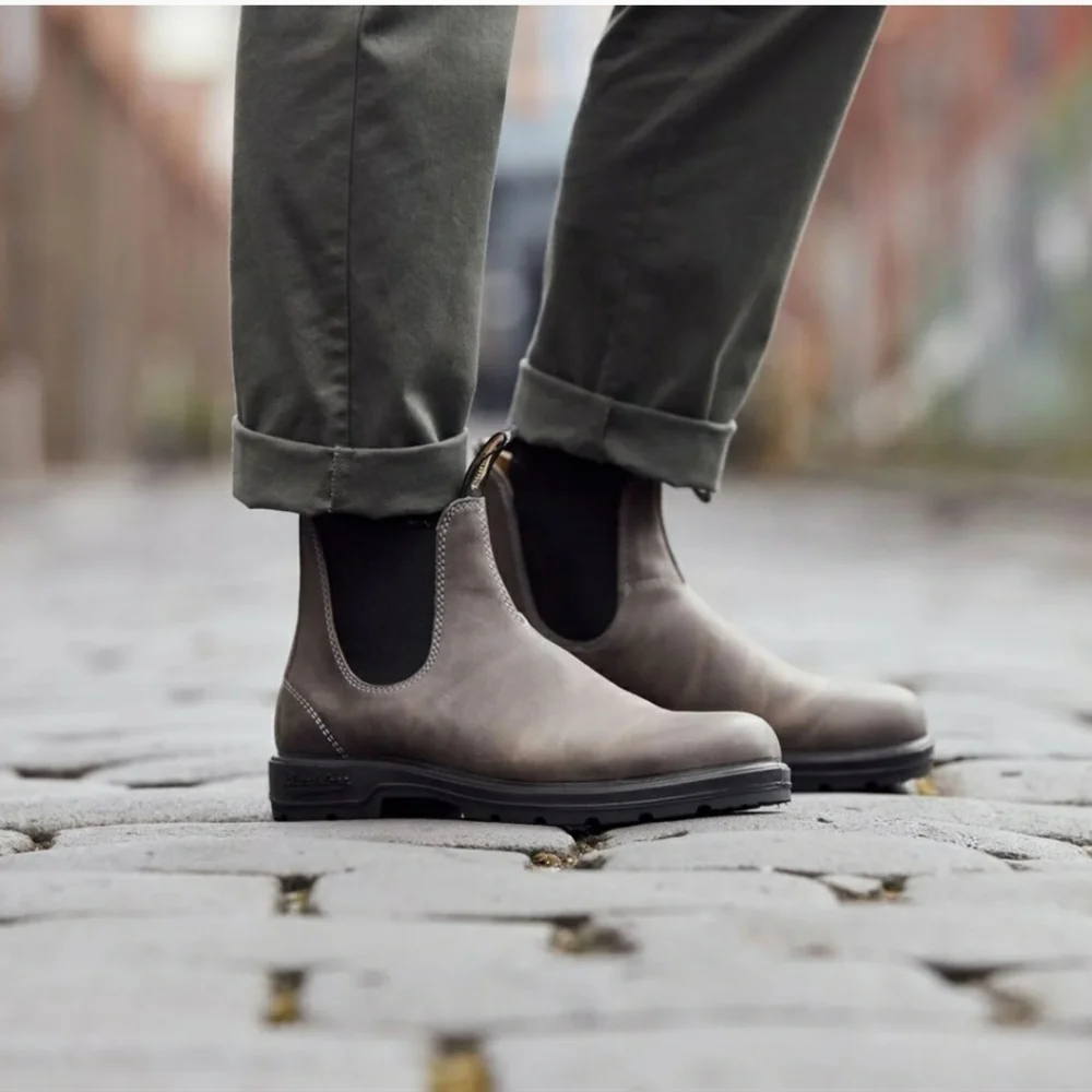Blundstone 1469 Steel Grey Leather Chelsea Ankle Boots Size 8.5 New in Box - Picture 5 of 11